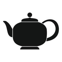 Teapot with handle icon, simple style vector
