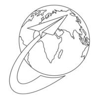 Around the world icon, outline style. vector