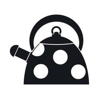 Kettle with white dots icon, simple style vector