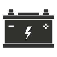 Car battery icon, simple style vector