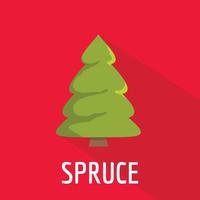 Spruce tree icon, flat style vector