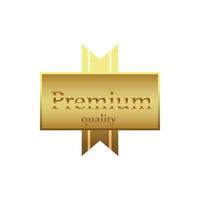 Premium gold label icon, simple style vector