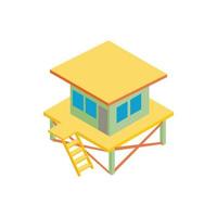 Rescue tower icon, isometric 3d style vector