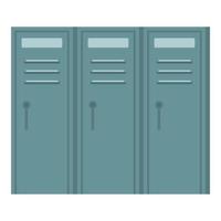 icono de armario de casillero de metal, estilo plano vector