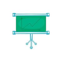 Board with statistics icon, cartoon style vector