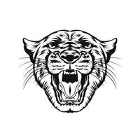 Angry Panther face vector illustration in retro comic color style, perfect for tshirt design and tattoo also mascot logo design