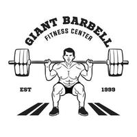 hombre con diseño de logotipo de ilustración vectorial de barra, perfecto para el diseño de camisetas y el logotipo de gimnasio vector