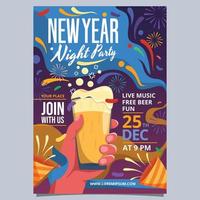 Celebrating New Year Party Poster Template vector
