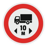Length restriction icon, flat style. vector