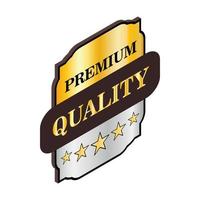 Square label premium quality icon vector