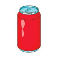 icono de banco de bebidas de aluminio, estilo de dibujos animados vector