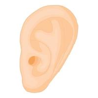 Human ear icon in cartoon style vector