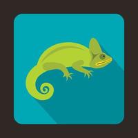 Chameleon icon, flat style vector