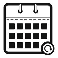 Calendar mobile icon, simple black style vector