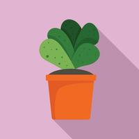 icono de maceta de cactus de casa, estilo plano vector