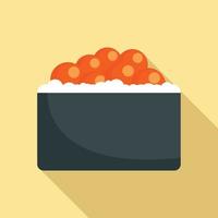 Hotate tai sushi icon, flat style vector