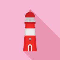 Ocean lighthouse icon, flat style