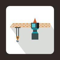 Hoisting crane icon, flat style vector