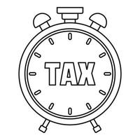 Time tax icon, outline style vector