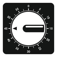 Timer clock icon, simple style vector