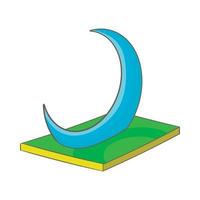 Skyscraper-Crescent in UAE icon, cartoon style vector