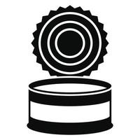 Open tin can icon, simple style vector