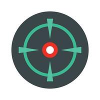 Old gun aim icon, flat style vector