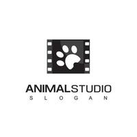 plantilla de logotipo de medios maw para estudio de animales o símbolo de película vector