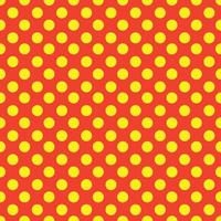 Yellow and red polka dot fabric background pattern vector