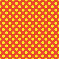 Yellow and red polka dot fabric background pattern vector