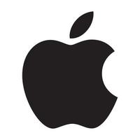 Apple black logo on transparent background vector
