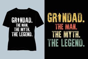 abuelo el hombre el mito el diseño de la camiseta de la leyenda vector