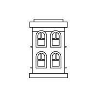 Two storey house icon, outline style vector