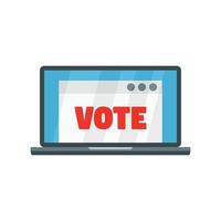 Online vote icon, flat style vector