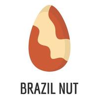 icono de nuez de Brasil, estilo plano vector
