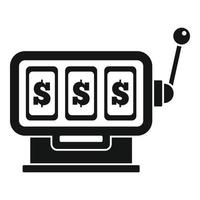 Dollar slot machine icon, simple style vector