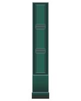 Stone green colomns of shopfront in realistic style. Colorful vector illustration isolated on white background.