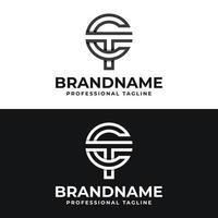 Letter CT or TC Monogram Logo, suitable for any business with CT or TC initials. vector