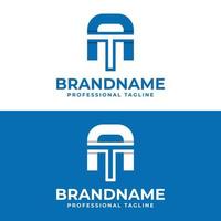 Letter AT or TA Monogram Logo, suitable for any business with AT or TA initials. vector