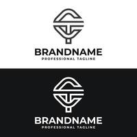 Letter CT or TC Monogram Logo, suitable for any business with CT or TC initials. vector