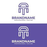 Letter AT or TA Monogram Logo, suitable for any business with AT or TA initials. vector