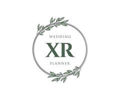 XR Initials letter Wedding monogram logos collection, hand drawn modern minimalistic and floral templates for Invitation cards, Save the Date, elegant identity for restaurant, boutique, cafe in vector