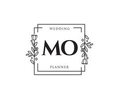 Initial MO feminine logo. Usable for Nature, Salon, Spa, Cosmetic and Beauty Logos. Flat Vector Logo Design Template Element.