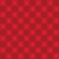 Cute retro vintage Christmas Checkerboard seamless pattern vector background. Abstract festive red repeat texture wallpaper with xmas christmas tree icon silhouette, modern trendy textile design