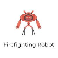 robot de extinción de incendios de moda vector