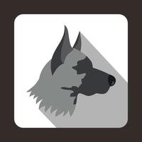 Shepherd dog icon, flat style vector