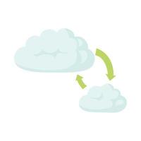 Cloud sync refresh icon, cartoon style vector