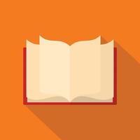 Book learning icon, flat style vector