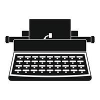 Old typewriter icon, simple style vector