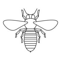 Bee icon, outline style vector